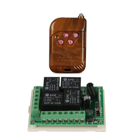 DC 12V 1CH RF 10A Relay Receiver 433Mhz Remote Control and 2CH Transmitter Wireless Switch For Door Electromagnetic Lock - 30